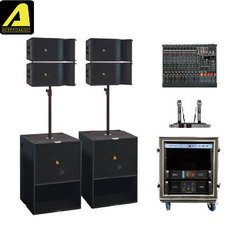 A2 Active Line Array System - 10 Inch Powered Top + 18 Inch Subwoofer, Built-in DSP Amplifier, 1400W for Live Performance