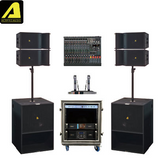 A2 Active Line Array System - 10 Inch Powered Top + 18 Inch Subwoofer, Built-in DSP Amplifier, 1400W for Live Performance