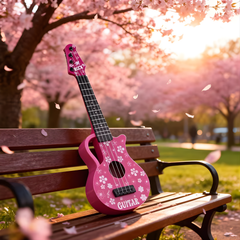 Pink Cherry Blossom Guitar