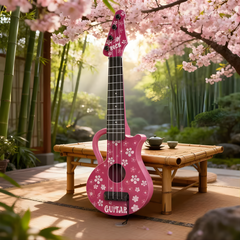 Pink Cherry Blossom Guitar