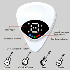 Portable Pick Tuner, Folk Guitar Tuner and Ukulele
