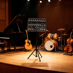 djustable Sheet Music Stand with Music Note Cutouts,