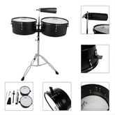 Nouvelle batterie de timbales noires 13" et 14" avec support et clochette