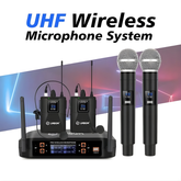 Système de microphone sans fil LMBGM avec 2 microphones portables
