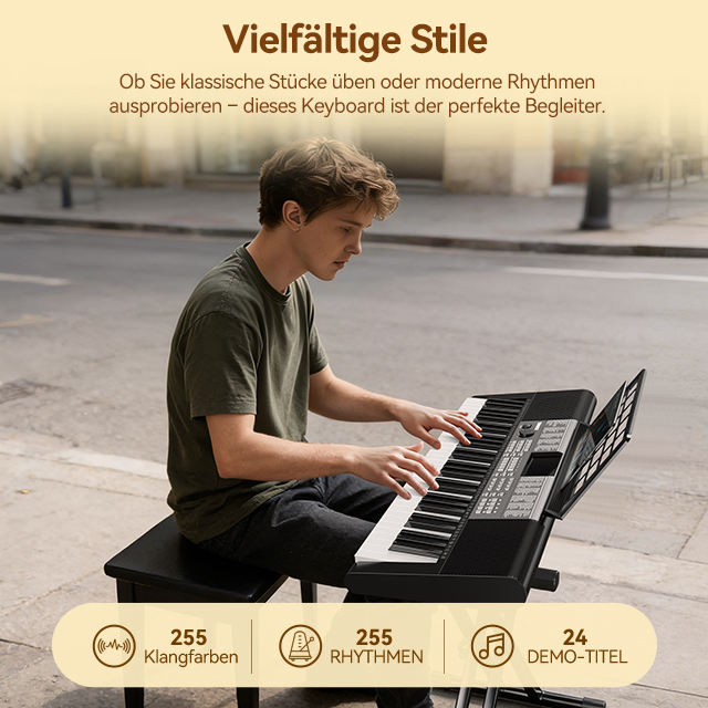 TERENCE SP611 Portable Piano 61 Piano Keys Digital Keyboard for Home Piano & Daily Practice