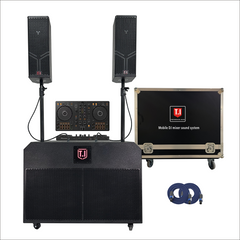 2023 Hot DJ Model Fully Equipped DJ Set 2 DJ208 Speakers 1 DJ28S Bass Amp Processor Wired Mic Cable Stand All-in-One Amplified