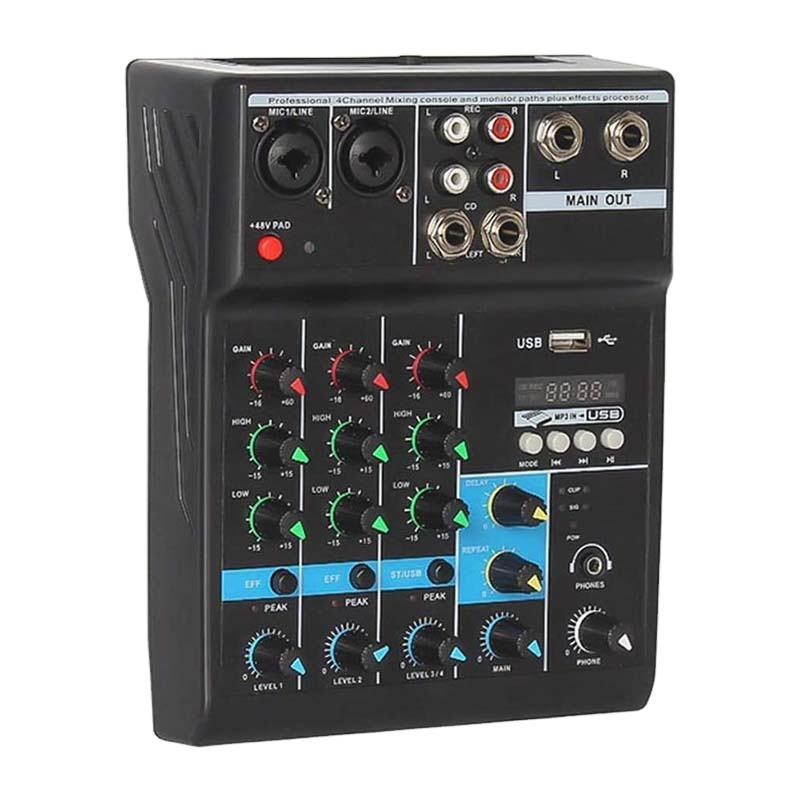 Professional Mini Music Sound Audio DJ Mixer/USB 4 Channels DJ Console Audio Mixer Professional Sound System Dj Mixer