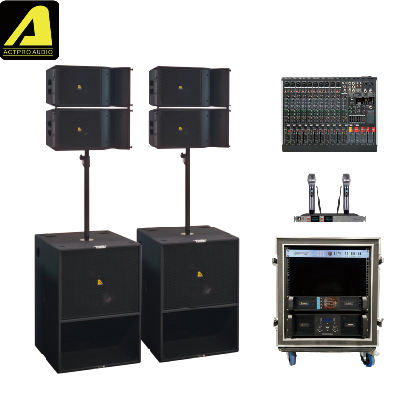 A2 Active Line Array System - 10 Inch Powered Top + 18 Inch Subwoofer, Built-in DSP Amplifier, 1400W for Live Performance