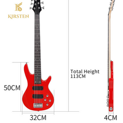 Custom Logo 5 String Maple 24 Frets Professional Stage Design Wholesale Passive Electric Bass Guitar