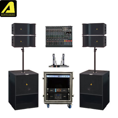 A2 Active Line Array System - 10 Inch Powered Top + 18 Inch Subwoofer, Built-in DSP Amplifier, 1400W for Live Performance