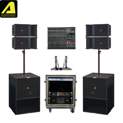 A2 Active Line Array System - 10 Inch Powered Top + 18 Inch Subwoofer, Built-in DSP Amplifier, 1400W for Live Performance