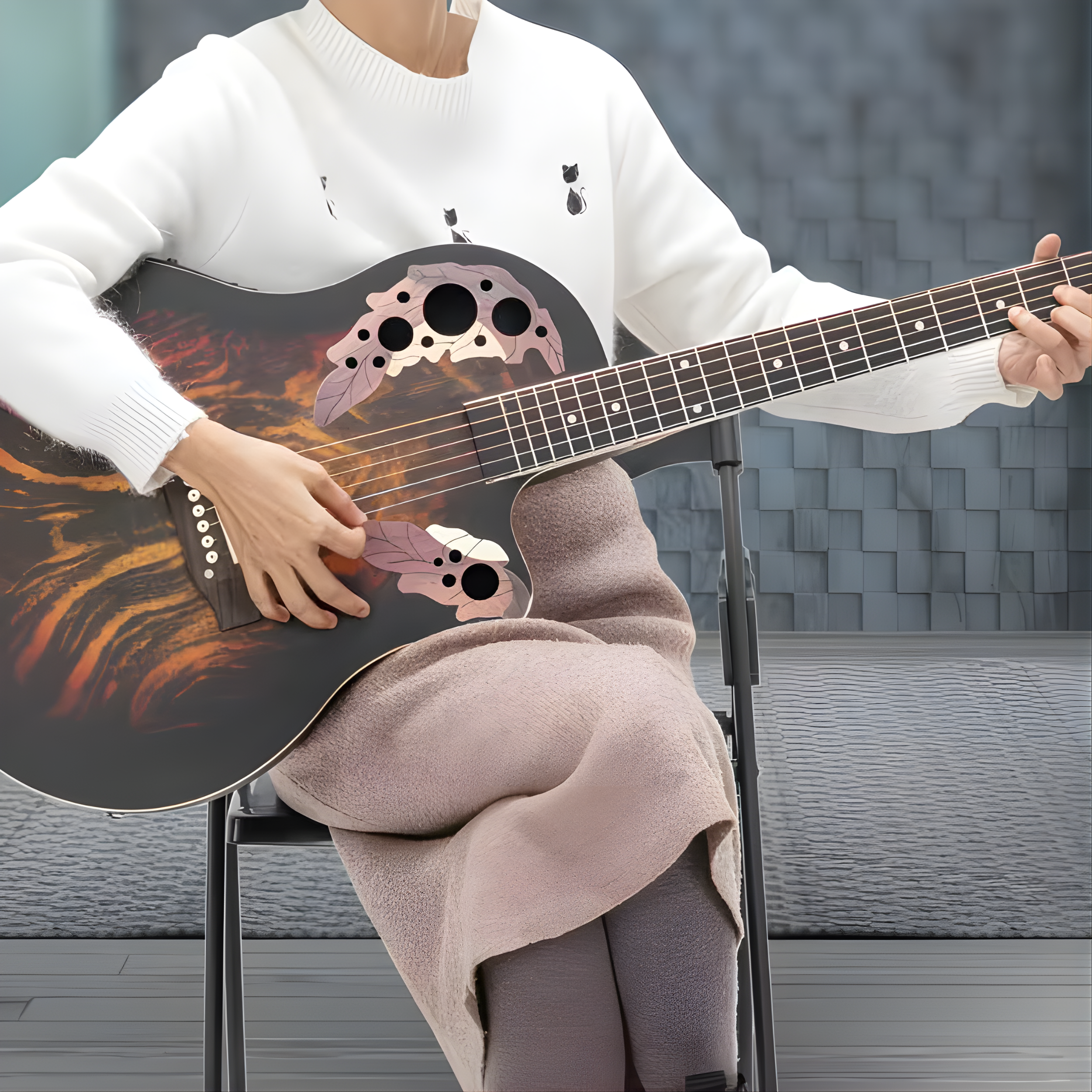 Acoustic-Electric Guitar Grape