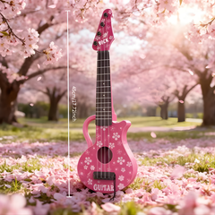 Pink Cherry Blossom Guitar