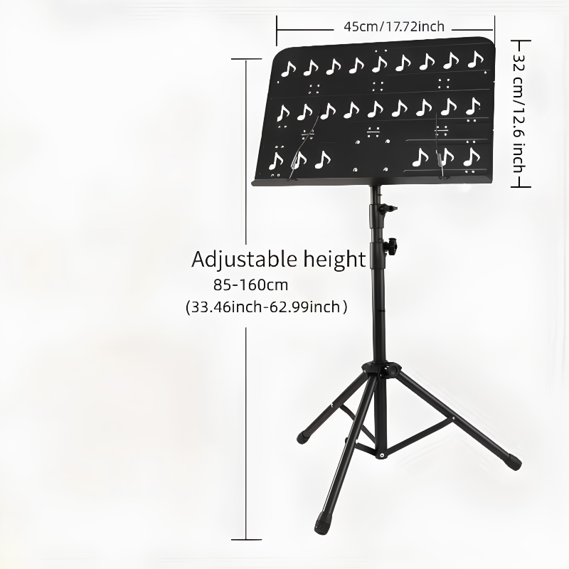 djustable Sheet Music Stand with Music Note Cutouts,