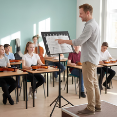 djustable Sheet Music Stand with Music Note Cutouts,