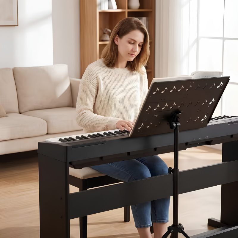 djustable Sheet Music Stand with Music Note Cutouts,