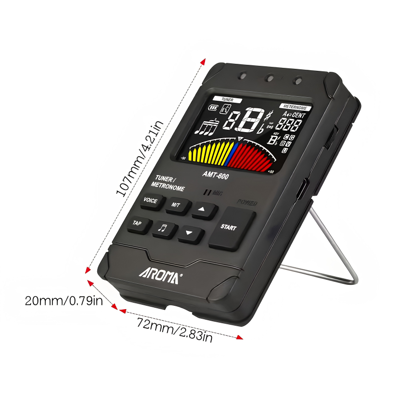 Aroma Guitar Tuner, Rechargeable Battery,