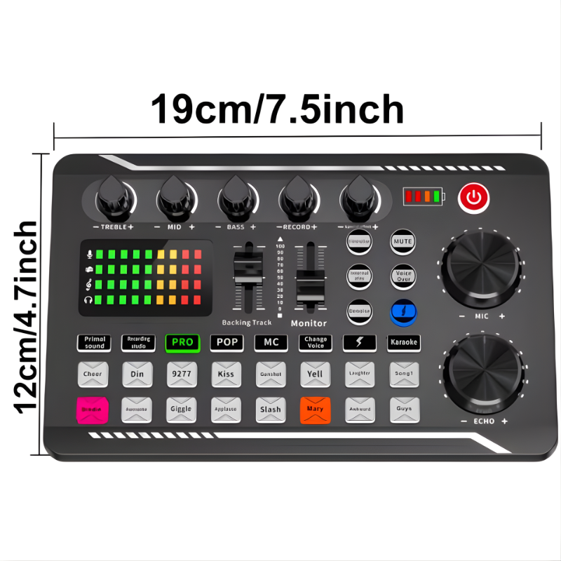 LED Light Voice Changer Sound Card