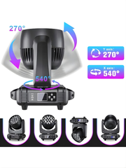 SEBRUANC 200W Moving Head Bühnenscheinwerfer mit 19 RGBW 4-in-1 LEDs, einstellbarem Fokus und DMX512-Soundsteuerung. Ideal für Zuhause, Karneval, Partys, Musikshows, Hochzeiten, Clubs, Bars und Discos.