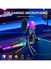 Microphone With Customizable RGB Lighting