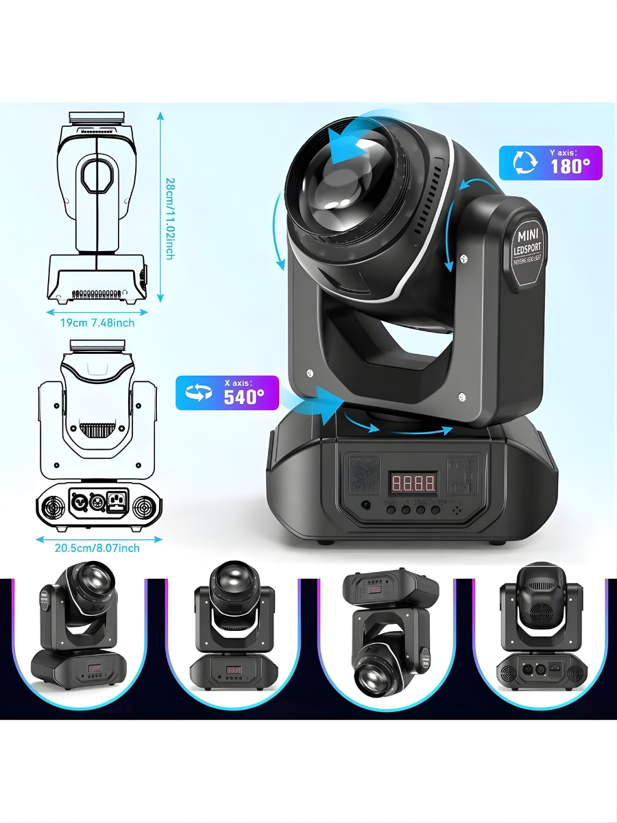 U'King 120W Bühnen-Moving-Head-Scheinwerfer mit weißen LEDs & 12 Stück 5050 RGBW LEDs, 18 Prismen, Gobo, DMX512-Soundsteuerung für Karneval, Partys, Musikshows, Hochzeiten, Clubs, Bars, KTVs, DJs und Discos