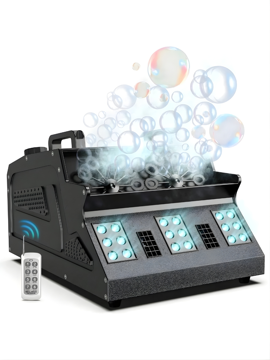U'King 1500W Nebel- und Seifenblasenmaschine, Rauch und Seifenblasen, 18 RGB-LEDs
