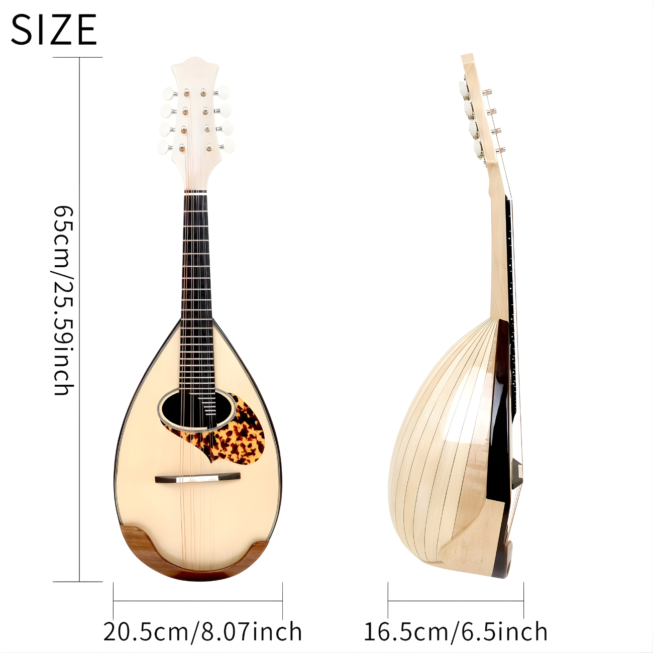 Die IRIN Mandoline aus Ahornholz im japanischen Stil ist ein handgefertigtes Vintage-Volksinstrument.