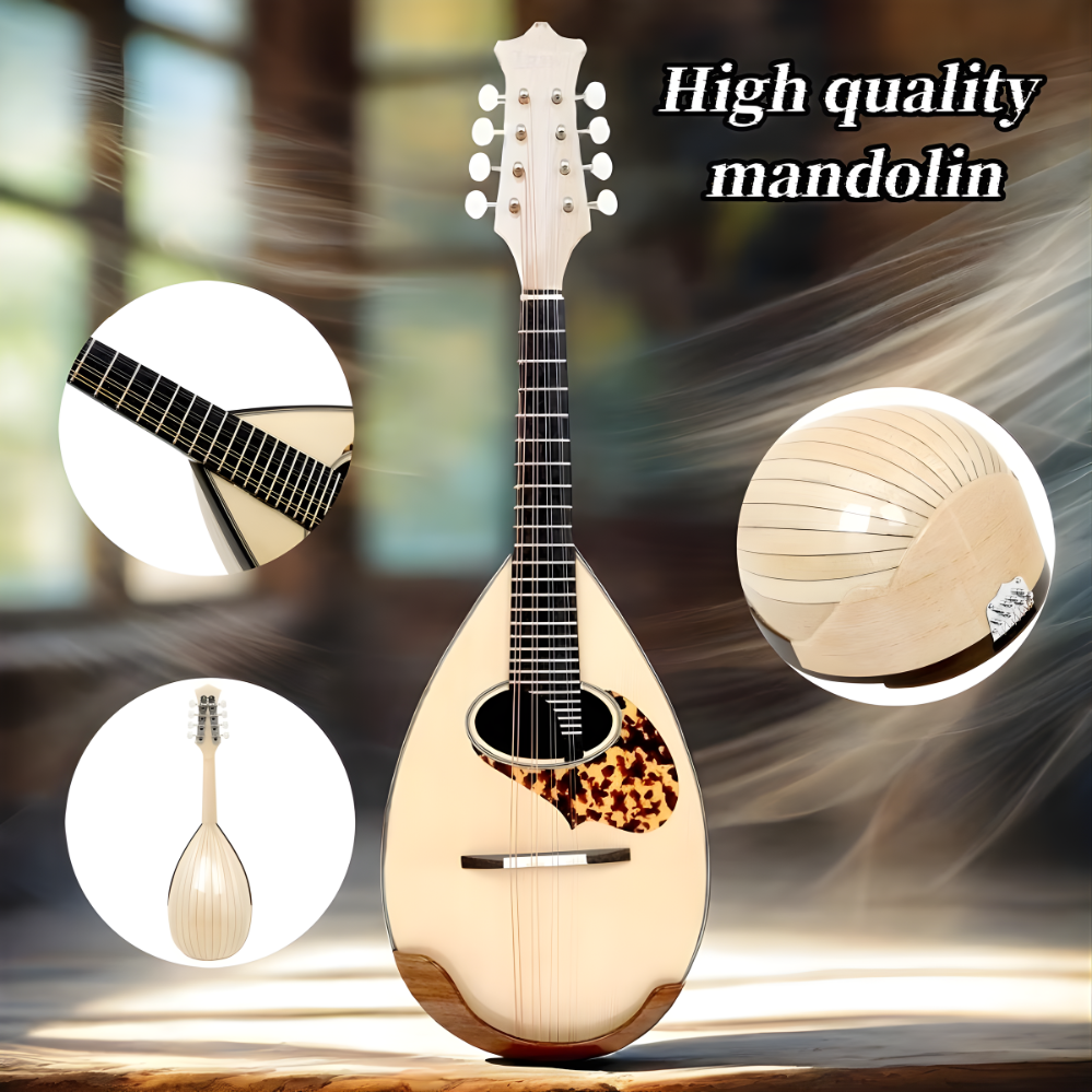 Die IRIN Mandoline aus Ahornholz im japanischen Stil ist ein handgefertigtes Vintage-Volksinstrument.