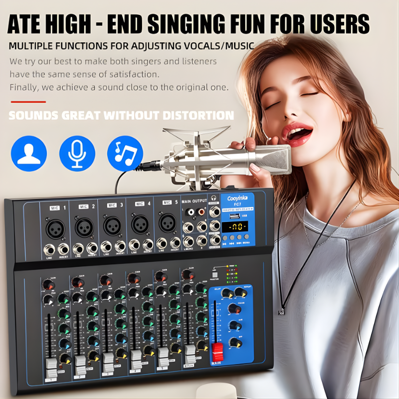 7-channel professional mixing console
