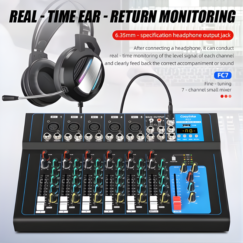 7-channel professional mixing console