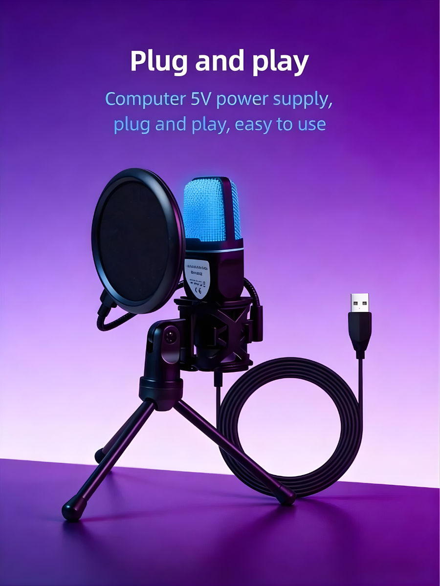 Microphone With Customizable RGB Lighting