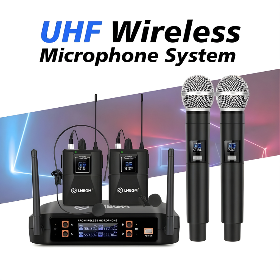 LMBGM Wireless Microphone System With 2 Handheld Microphones