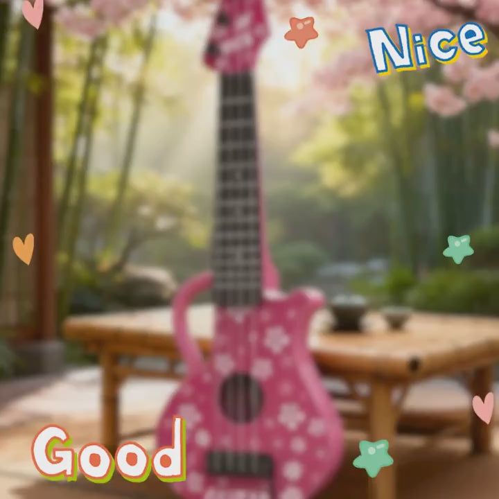 Pink Cherry Blossom Guitar